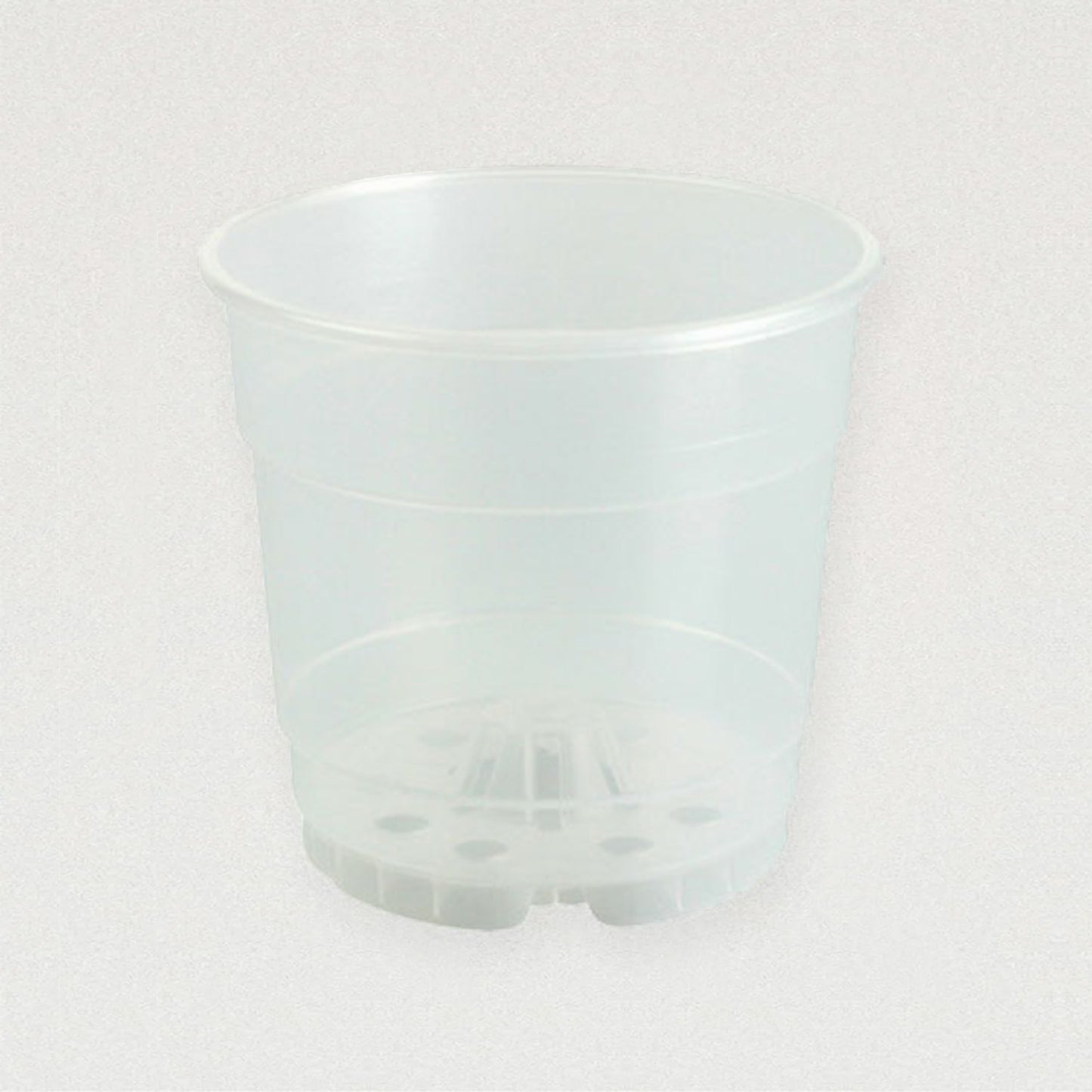 Moderner transparenter Pflanztopf aus robustem Kunststoff mit integrierten Drainagelöchern – perfekt zur Wurzelkontrolle und Hydroponik