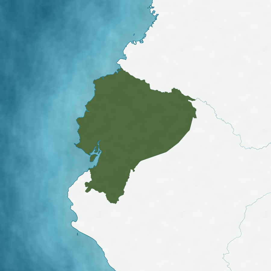 Karte des Verbreitungsgebiets: Ecuador hervorgehoben
