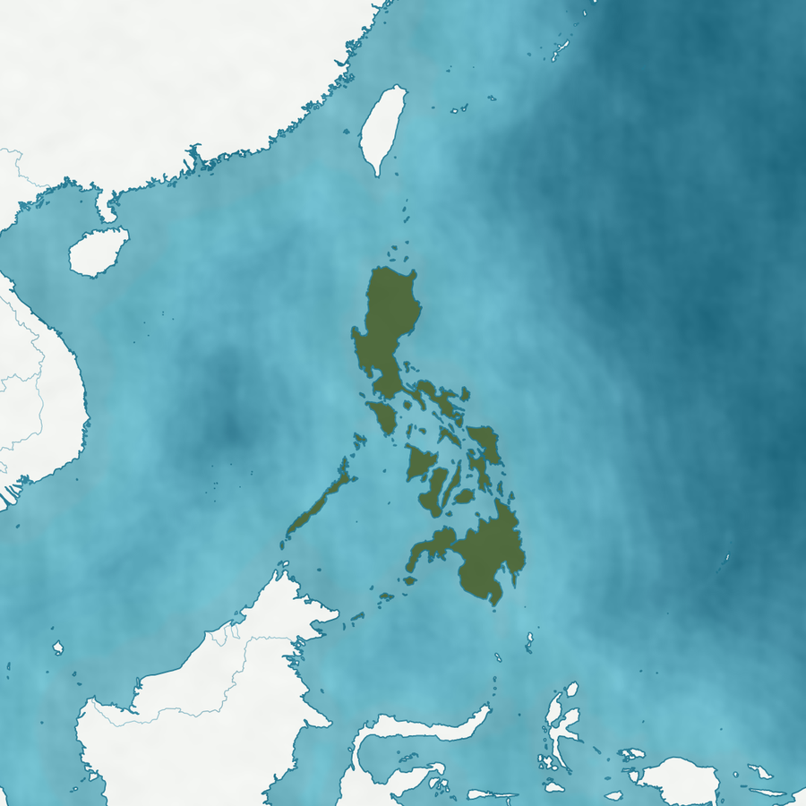 Karte des Verbreitungsgebiets: Philippinen hervorgehoben
