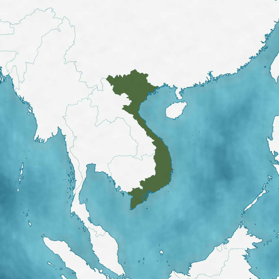 Karte des Verbreitungsgebiets: Vietnam hervorgehoben